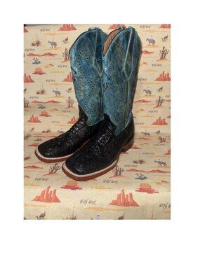 Ferrini Women's Black Caiman Cowboy Boots